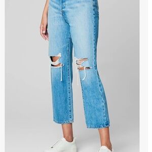 Blank NYC Light Blue Distressed Cropped Ankle Jeans